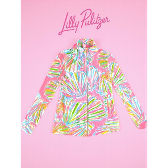 EUC Lilly Pulitzer Reagan Luxletic Zip-Up Hoodie – Size XXS – Shellabrate Pink - Picture 1 of 6